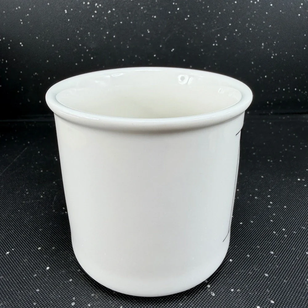 Pottery Barn Initial M Monogram Coffee Mug White Black Ceramic Campfire Style